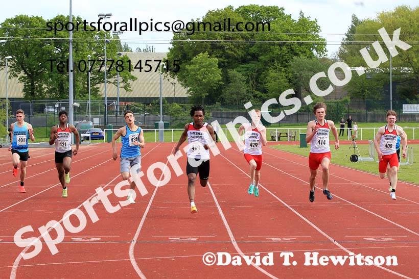 Mens Under-17s 200 metres, 2023 North Eastern Track and Field Champs., Middlesbrough Sports Village, Middlesbrough. Photo: David T. Hewitson/Sports for All Pics